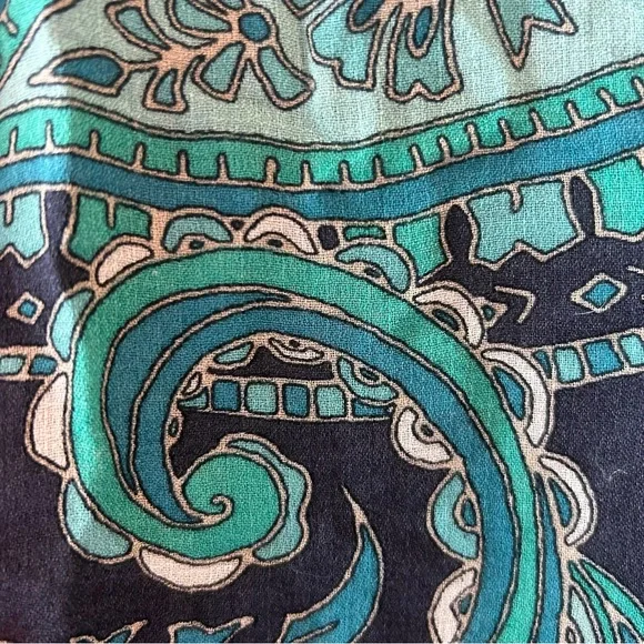 Lucky Brand Teal and Navy Paisley Blouse - Picture 5 of 7